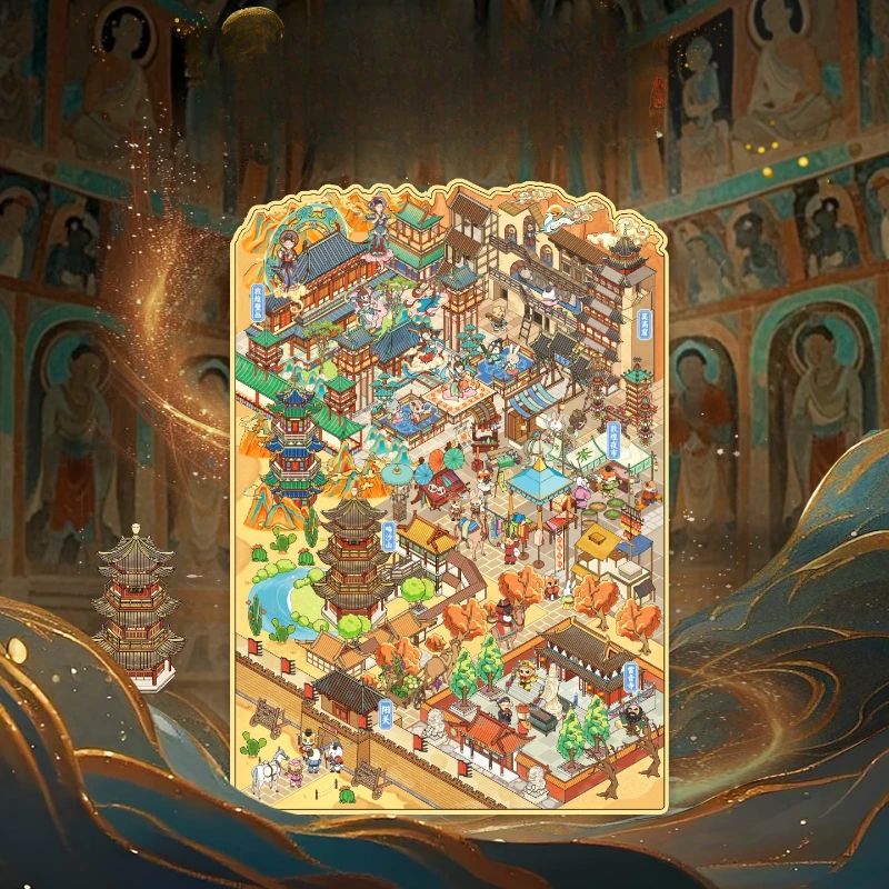 

DIY Chinese Ancient City Landscape Sticker Vintage 3D Architectural Exquisite Stacking Scene Sticker Student Supplies Kids Gift