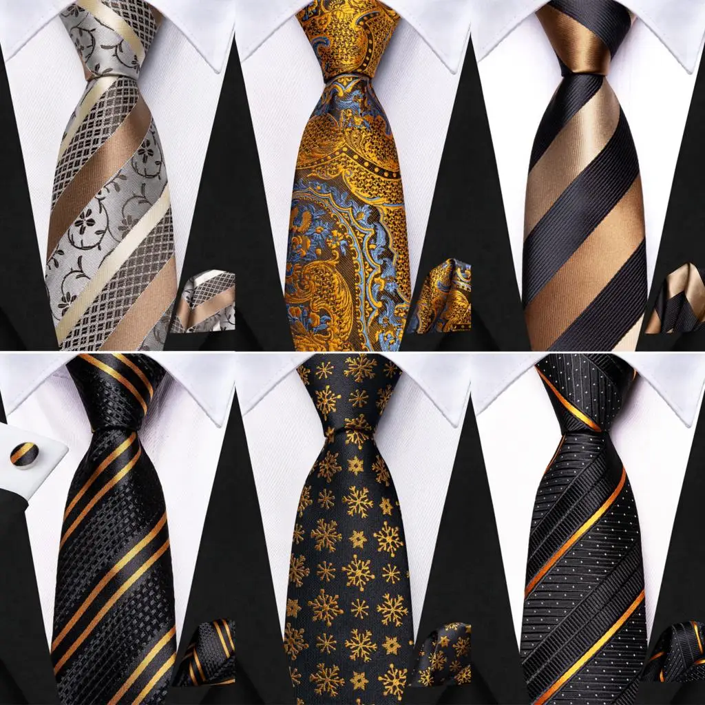 Hi-Tie Boys Girls Childrens Tie Students Kids Stage Performance Costume Uniform Necktie Black Gold Striped Paisley 120*6CM