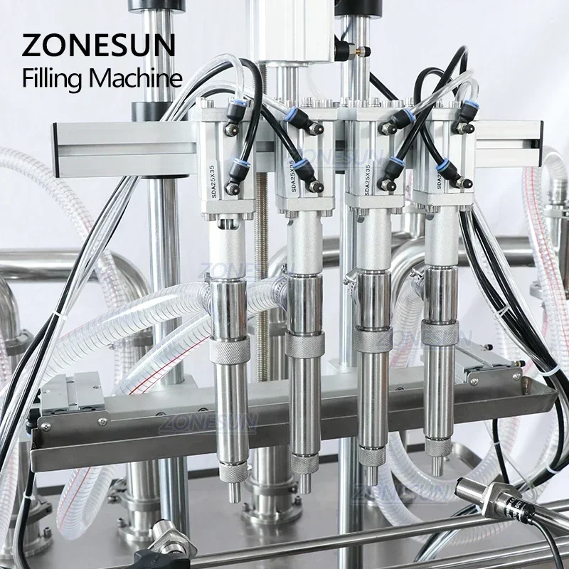 ZONESUN ZS-YT4T-4Y Custom Vertical Type Edible Oil Perfume Shampoo Bottle Filling Machine For Production Line