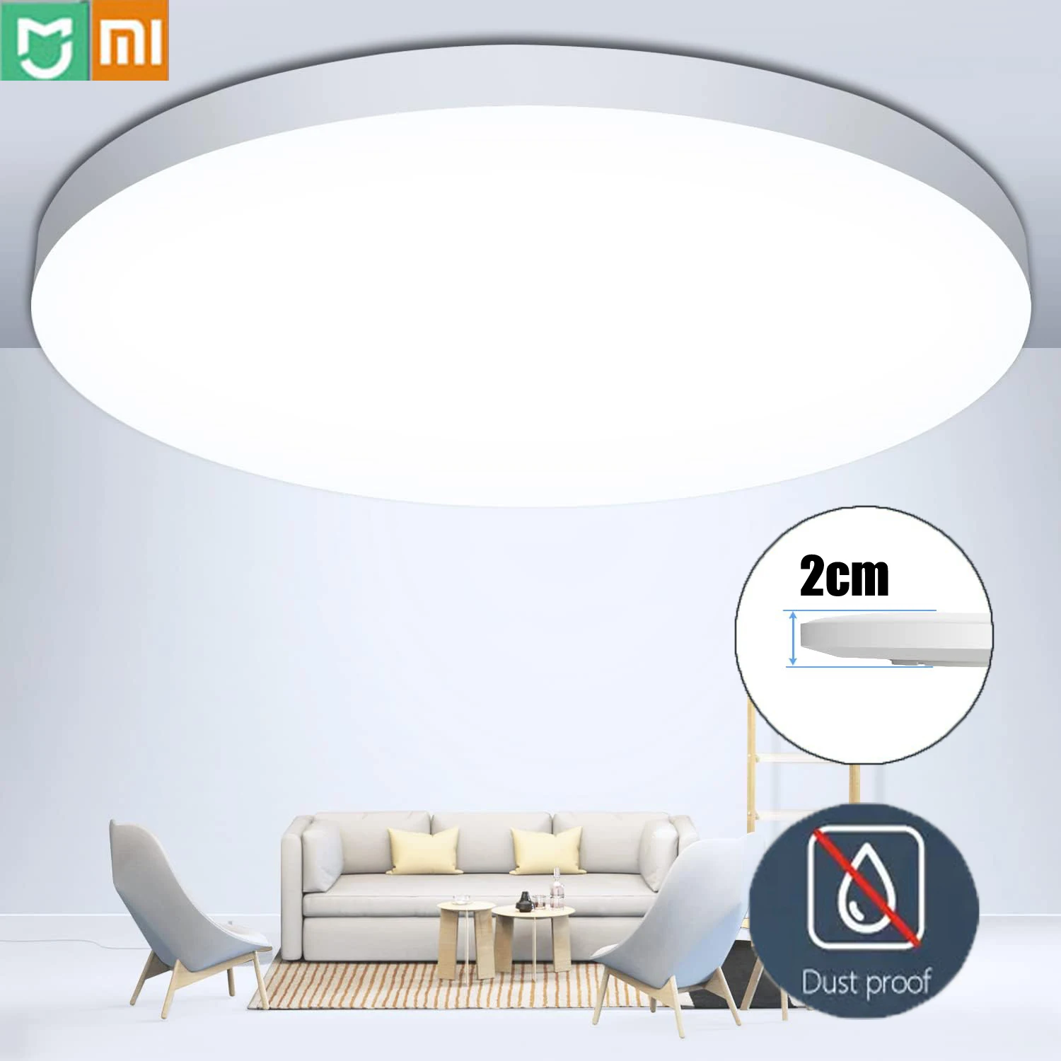 

XIAOMI Ultra thin LED Ceiling Light Waterproof Bathroom Ceiling Lamp Soft White Lights LED For Children Bedroom Lighting Fixture