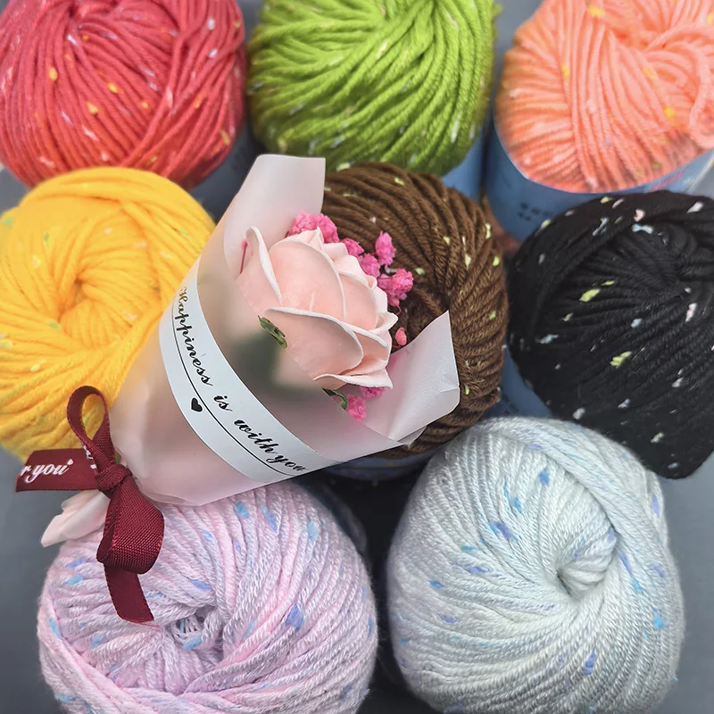 Fluffy Yarn Worsted Wool Thread Colorful Eco-dyed Needlework Baby Cotton Cashmere Yarn For Hand Knitting Crochet Drop Shipping