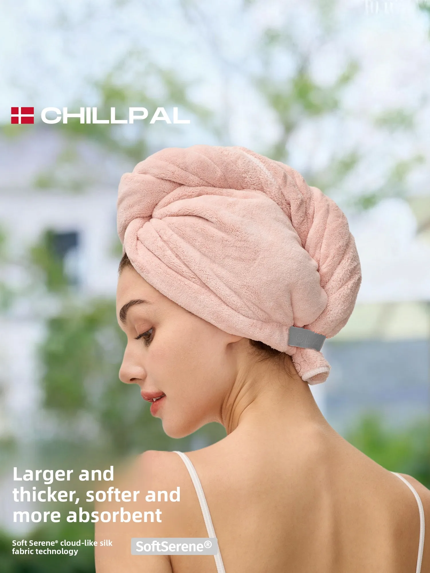 

Women's Super Absorbent Qui-Drng Hair Towel Cap No-Blow Bath Cap Polyester Material Easy to Use for Waing Hair