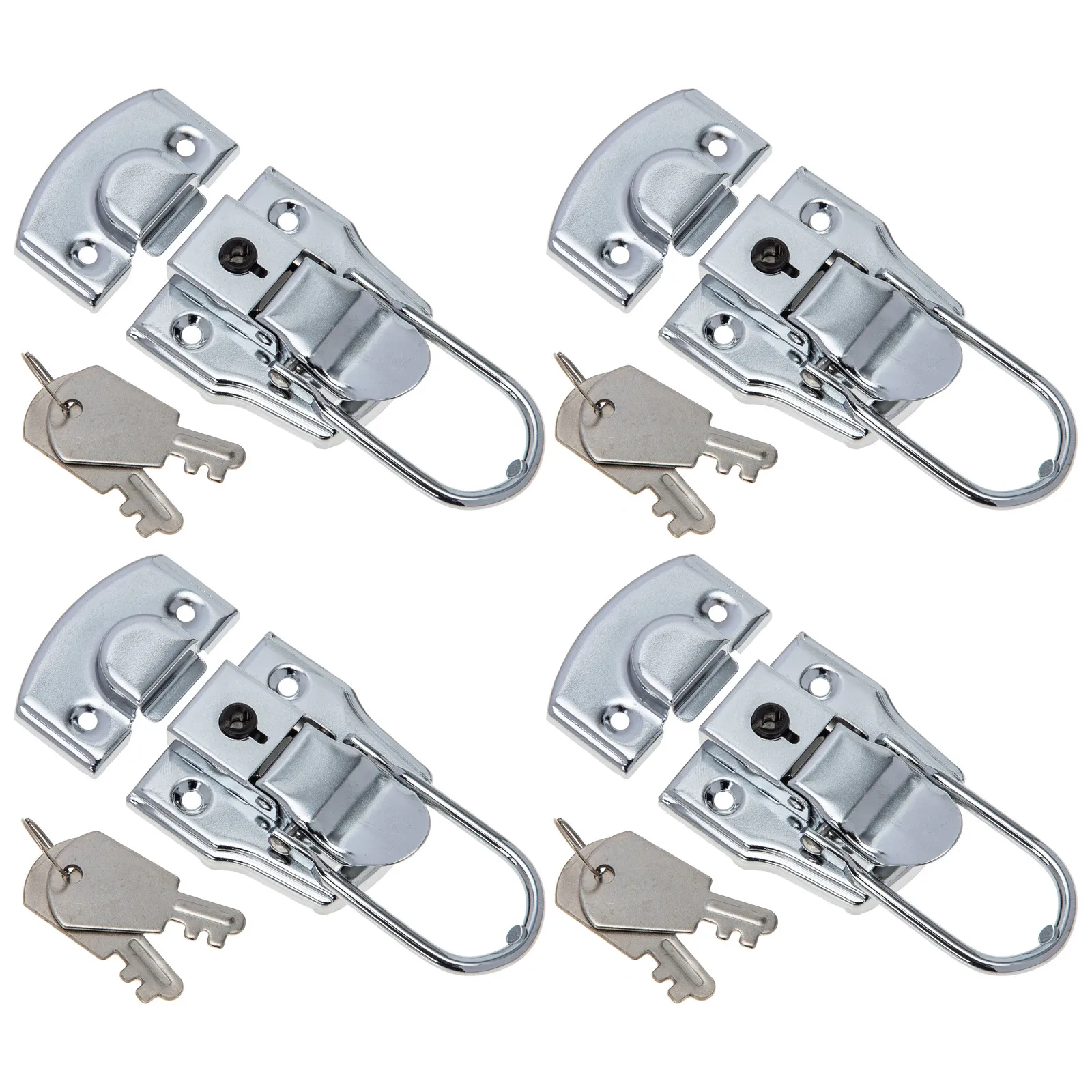 

4 комплекта усиленных железных замков-защелок для инструментальных ящиков с ключом для обеспечения безопасности