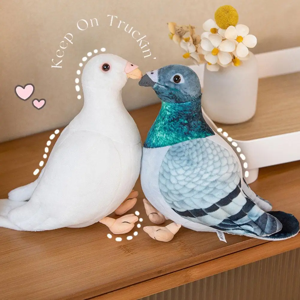 Lifelike Bird Plush Toys Simulation White Green Pigeon Magpie Stuffed Animal Doll Photography Props Realistic Pigeon Plush Toys