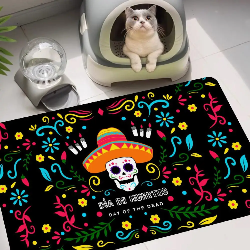 Mexico Day of The Dead Sugar Skulls Floor Mat Carpet Room Bedroom Decoration Balcony Anti-Slip Doormat Living Room Decor Mat