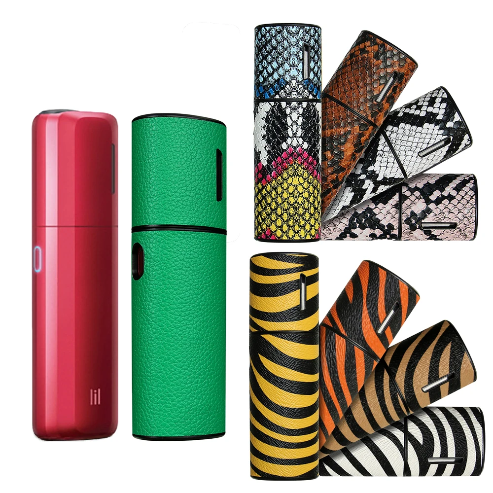 Zebra Python Pattern Skin Leather Funda for LIL Hybrid EZ Replaceable E Smoking Case for LIL EZ Cover Shell