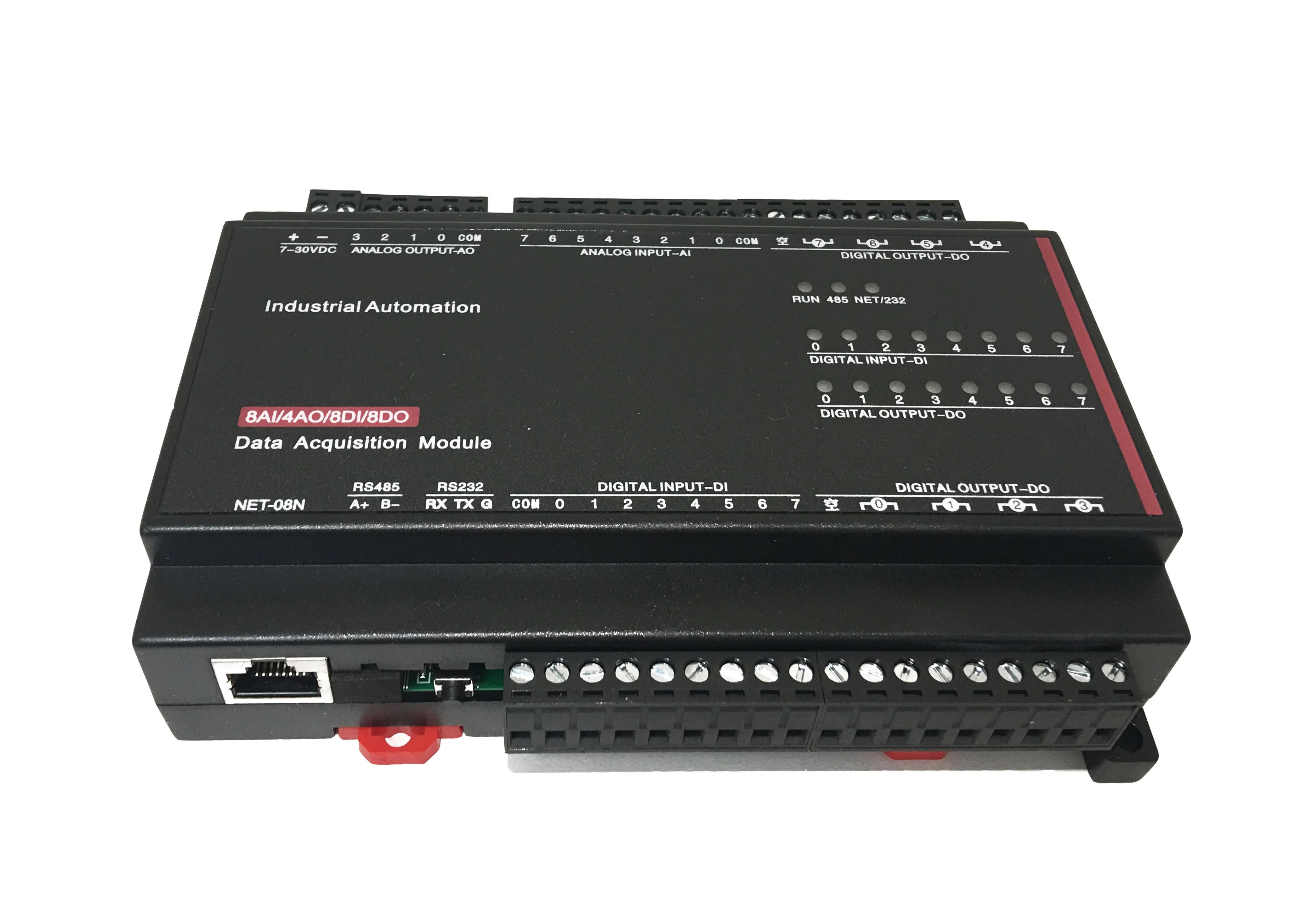 8 AI 4 AO 8 DI 8 DO Analog Digital Input Output 232 485 Ethernet Modbus RTU TCP IP RJ45 Remote IO Controller TCP-222-A