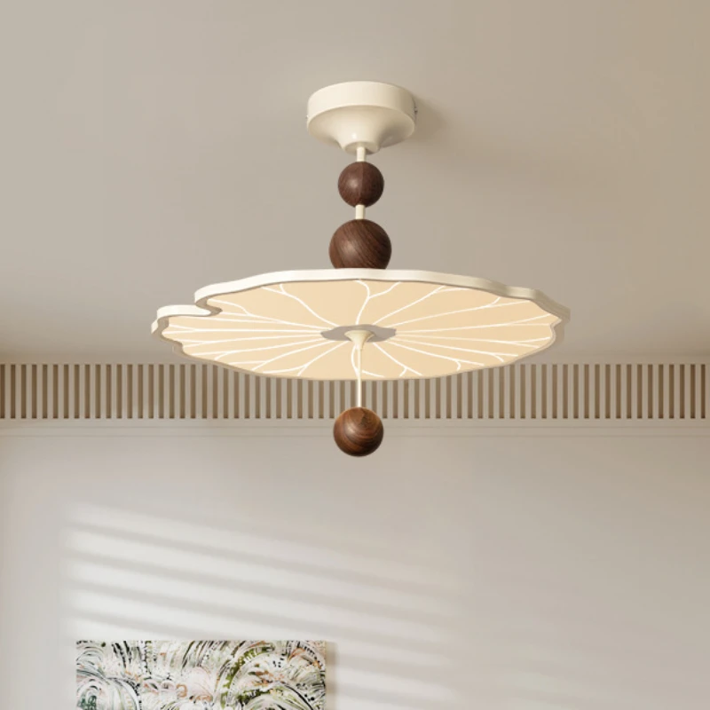 

SANDYHA LED Ceiling Light French Cream Lotus Leaf Lampshade for Living Room Bedroom Decoration Study Stylish Lighting Fixture