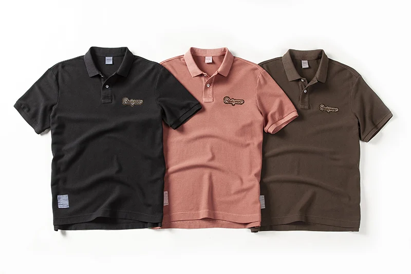 

Retro American Waed Loose Men's irt ort Sve 2023 Summer Embroidered Bae Collar T-irt Trendy Youth Stand...