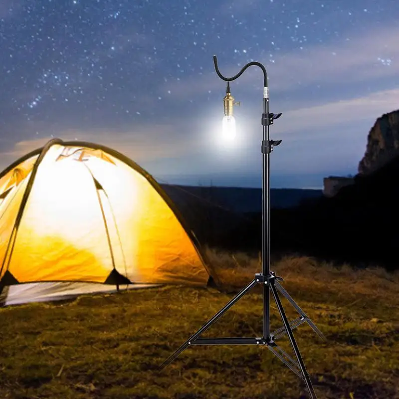 Camping Lantern Stand 2m Folding Telescoping Camp Light Holder Adjustable Lightweight Aluminium Tripod Outdoor Camping Supplies