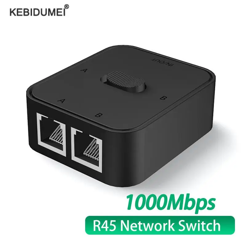 

Gigabit Network Switch LAN RJ45 CAT6 Switch Network Cable Extender 1000Mbps Selector 2 In 1 Out/1 In 2 Out Network Splitter