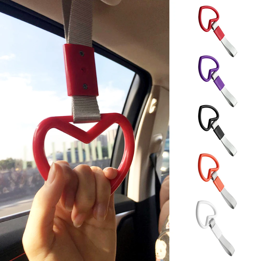 Tsurikawa Ring Heart JDM Train Bus Handle Hand Strap Drift Charm Strap Drift Warning Ring for Car Rear Bumper Supplies