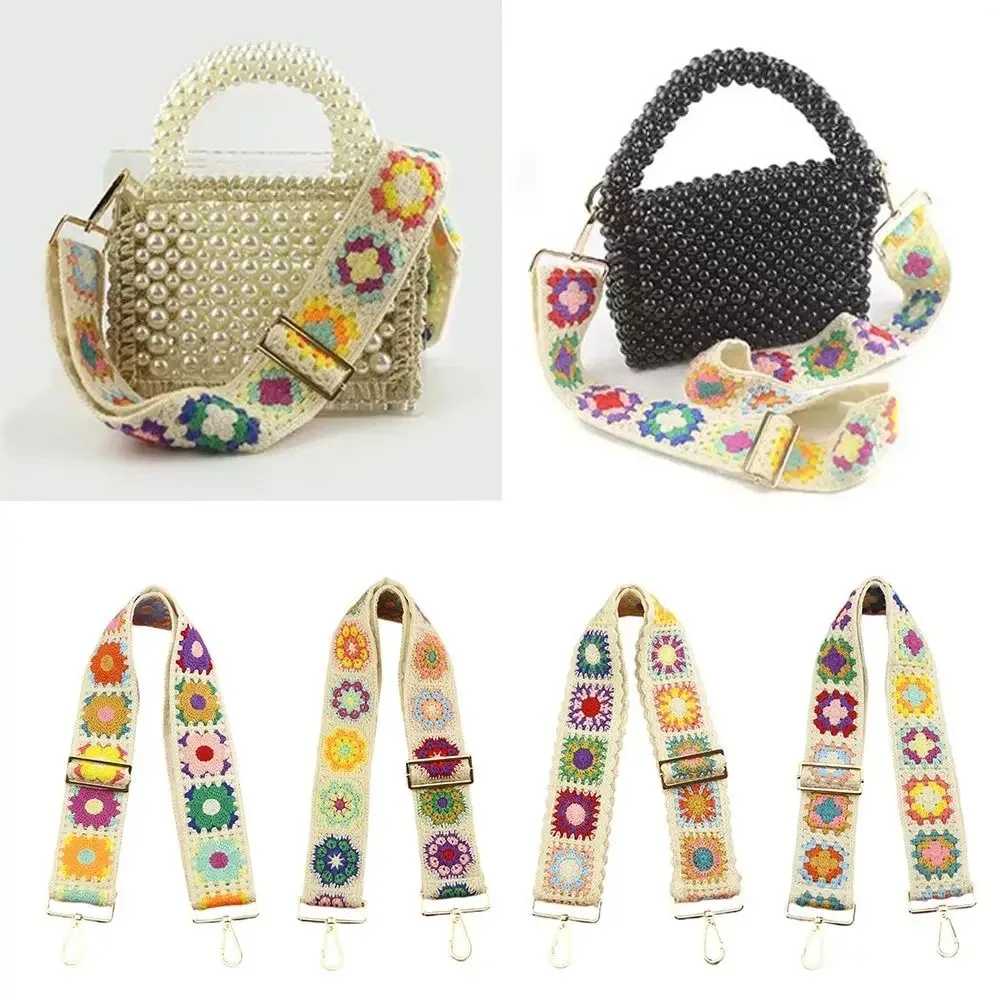 Hand Embroidered Vintage Style Shoulder Strap Multipurpose Fashion Purse Handbags Accessories Adjustable Comfort Accessory Strap