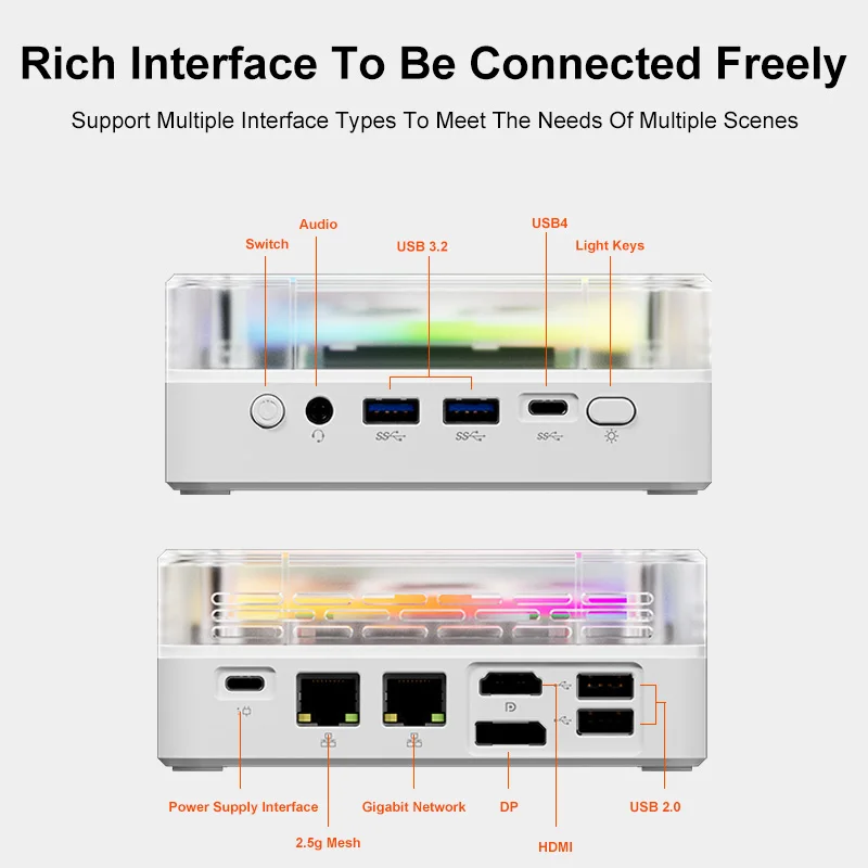 Imagem -05 - Genmachine Novo r5 6600h es Mini pc Windows 11 Wifi Gaming pc Núcleos 12 Threads Cpu Suporte Ddr5 4800mhz Ram Display Computador