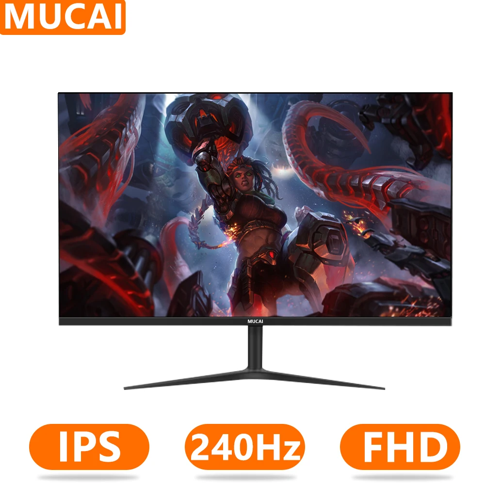 

MUCAI 24 Inch Monitor 240Hz LCD Display PC IPS FHD Desktop Gamer Computer Screen Flat Panel HDMI-compatible/DP/1920*1080