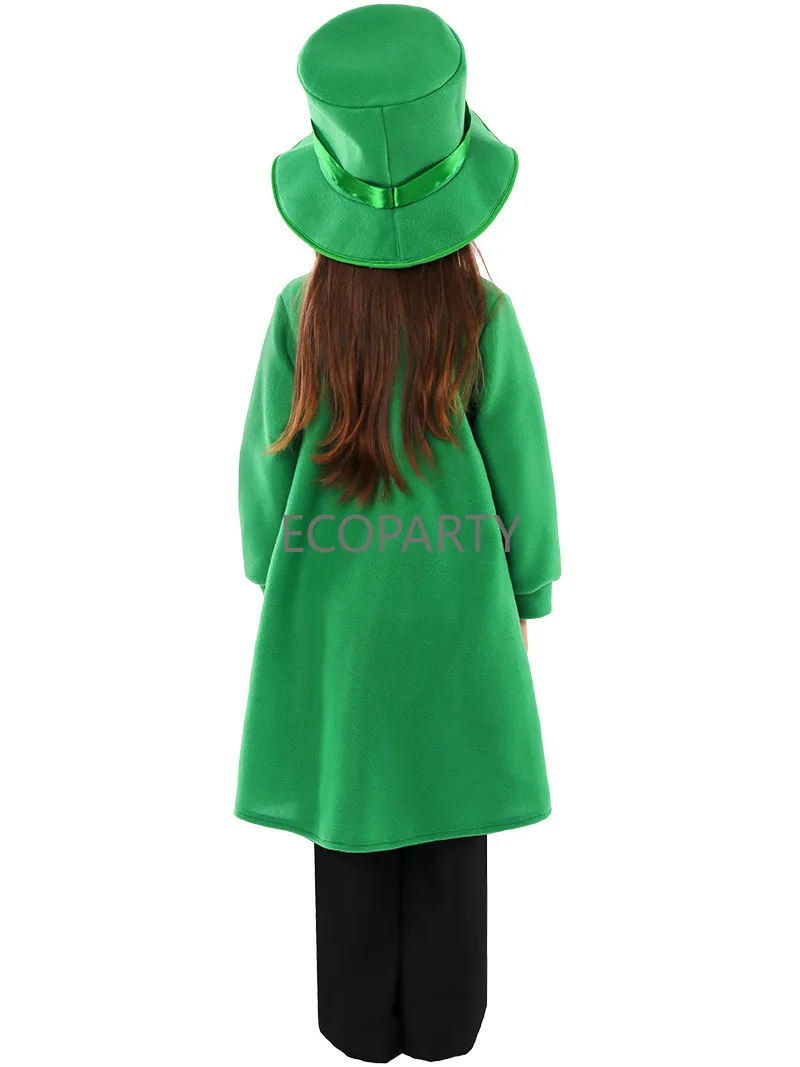 Irland Day Leprechaun Cosplay zielony kostium z płaszczem kostium grupowy Halloween dla chłopca kostium dziewczęcy przebranie przebranie