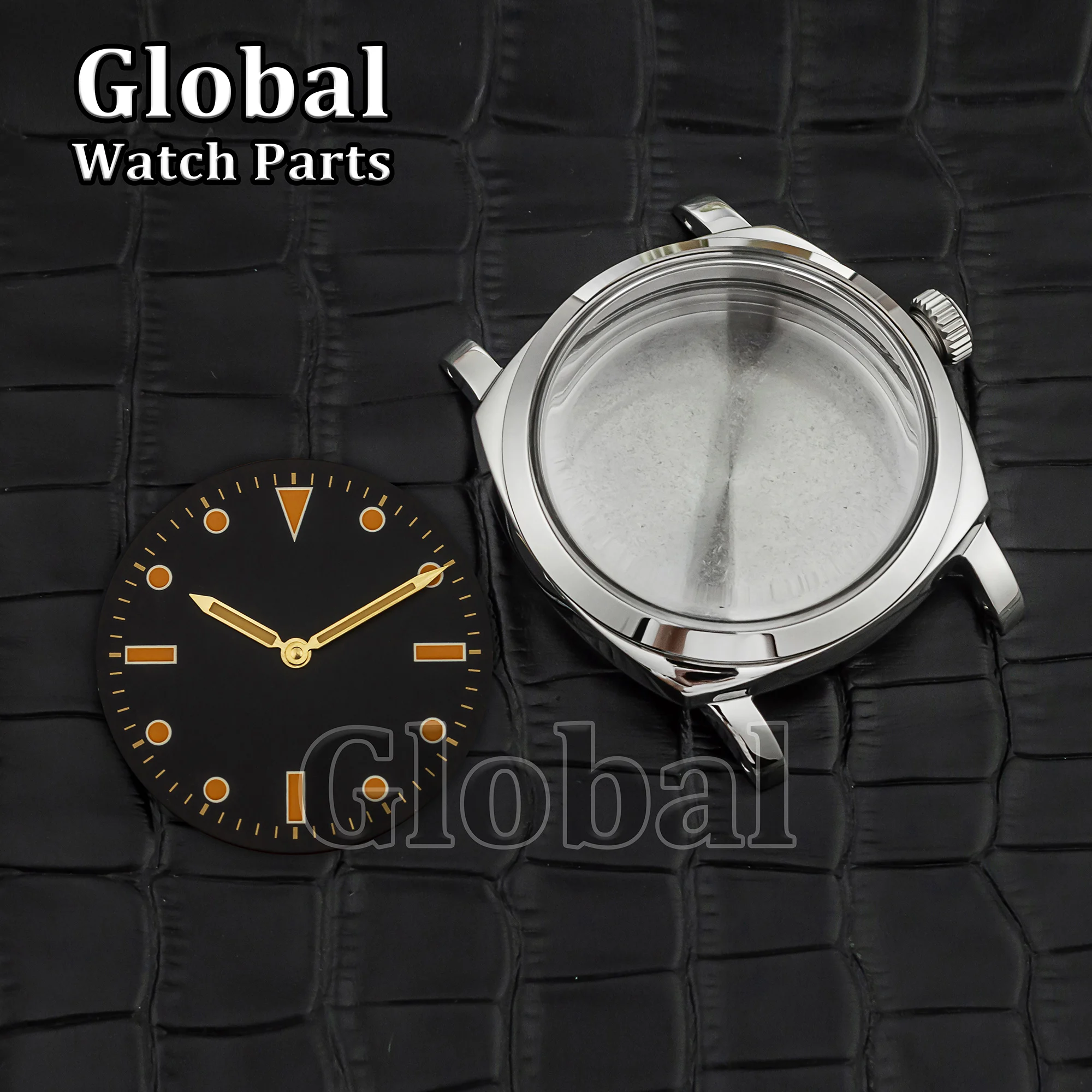 Dial Pointers Stainless Steel 47mm Case Retro Case for PAM 6154 39mmFit ETA 6497/6498 ST3600 Mechanical Movement Mod Parts