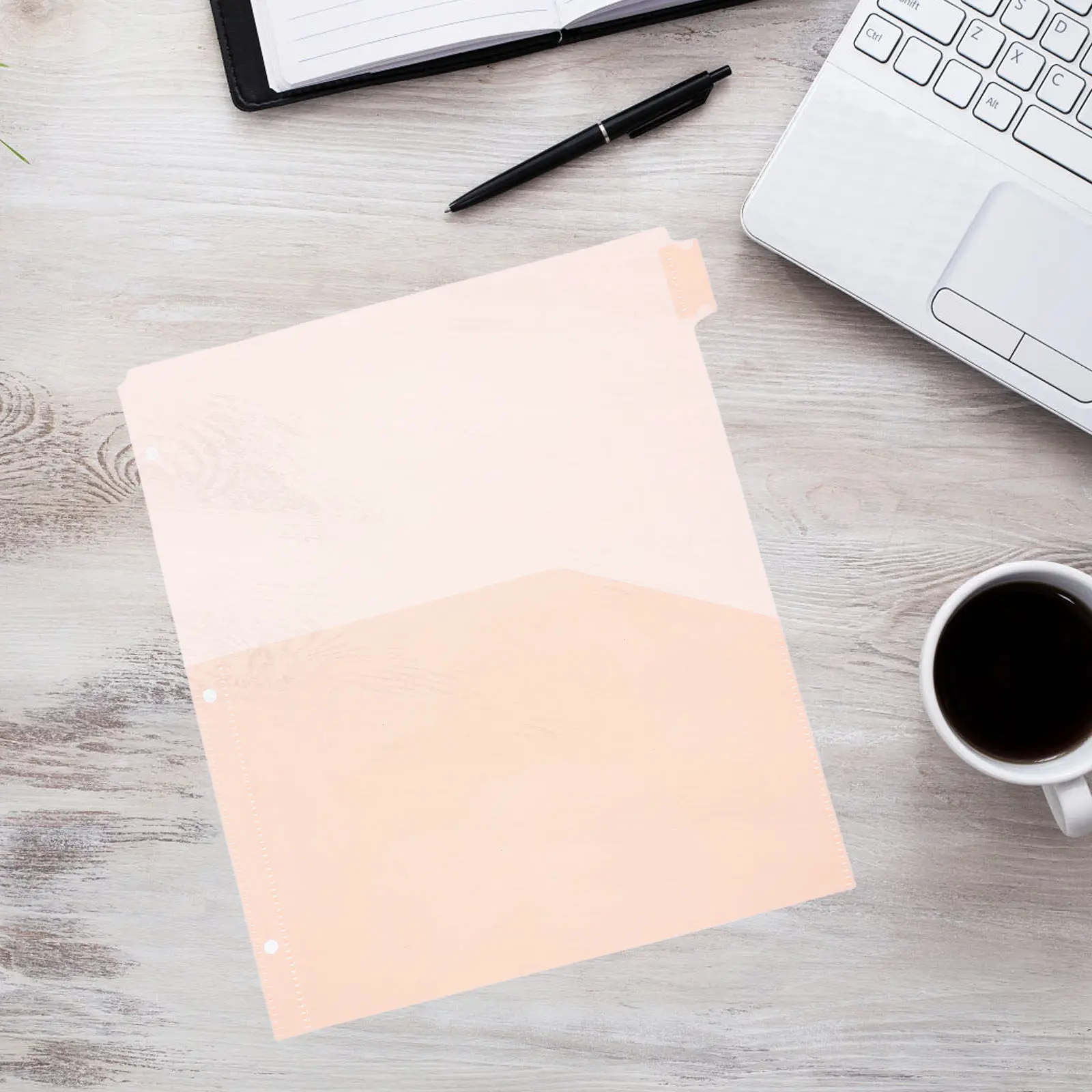 

8Pcs Plastic Binder Dividers Pocket Tabs Office Document Organizer Folder Inserts Three Ring Divider Large Capacity