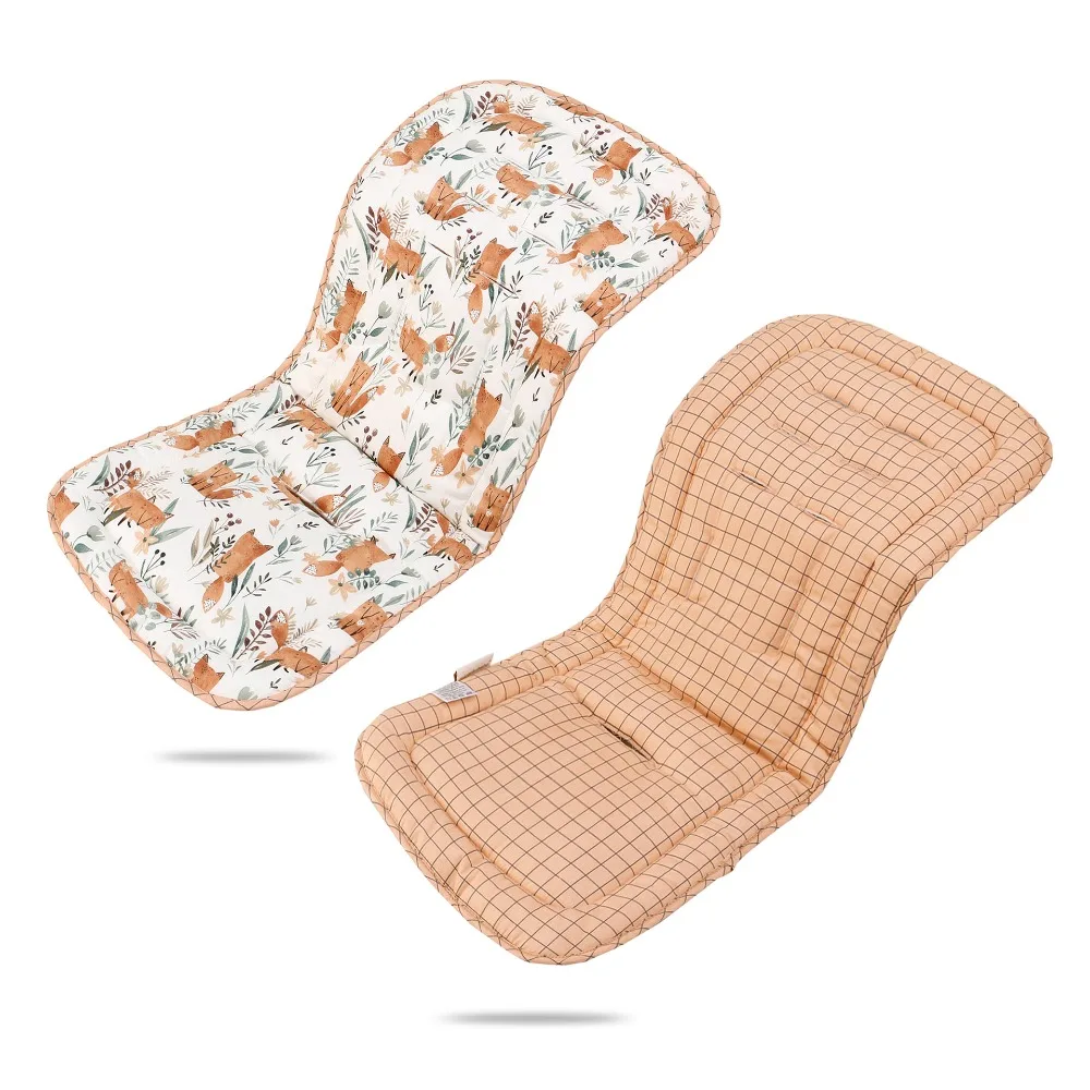Soft Baby Stroller Cushion Cotton Cartoon Printed Dining Chair Cotton Pad Breathable Comfortable Baby Pram Seat Mat Toddler