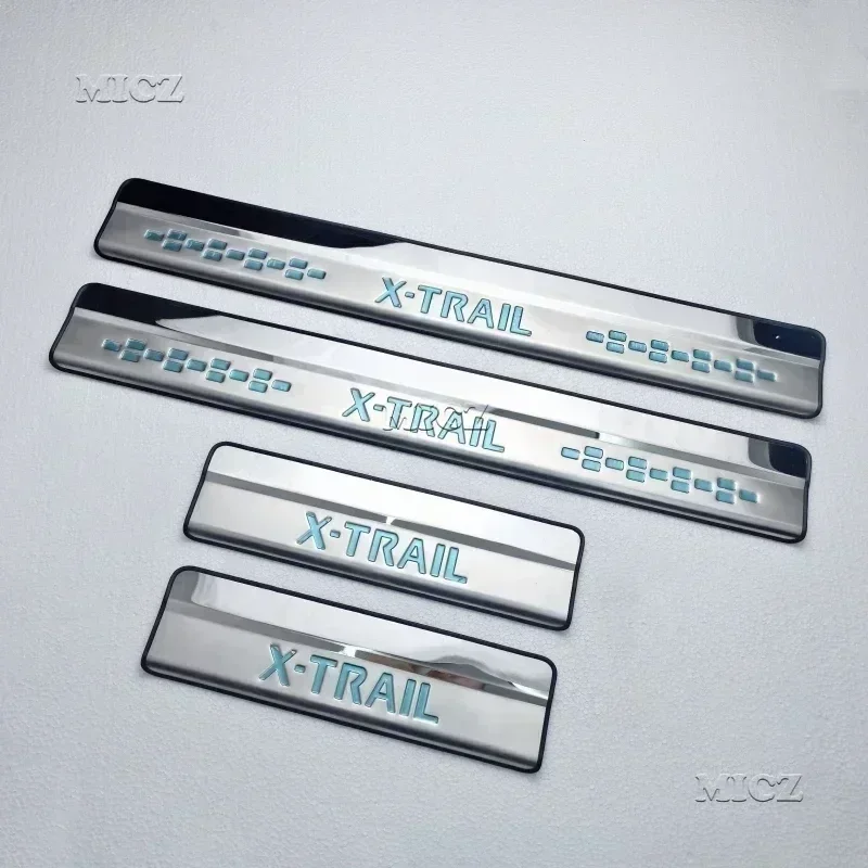 لنيسان X-Trail X Trail XTrail T32 2014-2019 باب من الفولاذ المقاوم للصدأ عتبة لوحة بالية ترحيب دواسة الكسوة اكسسوارات السيارات التصميم