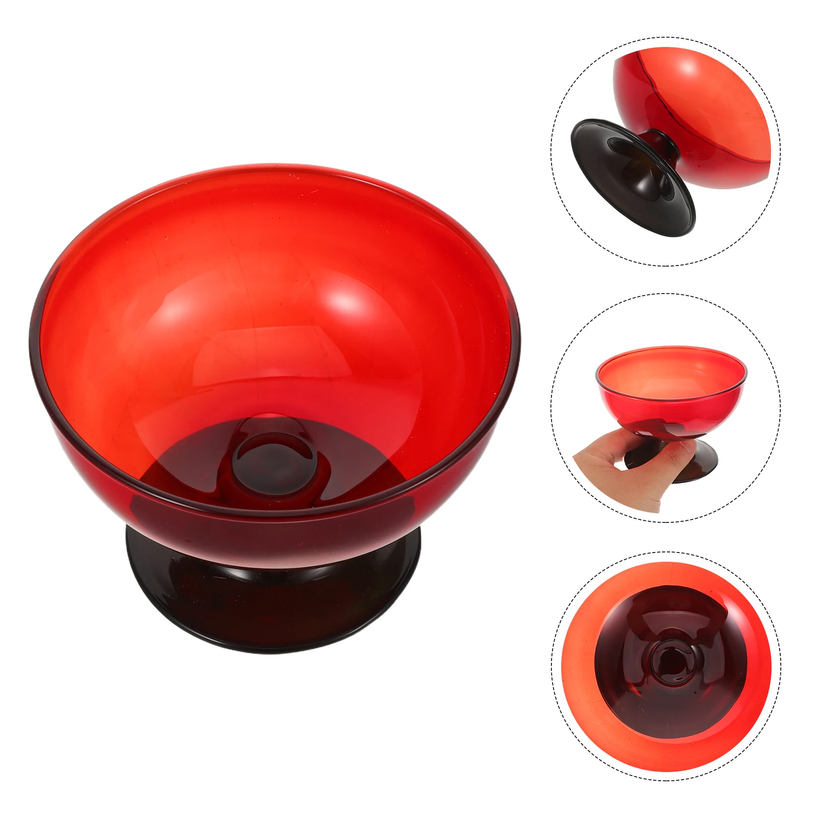 

Footed Ice Cream Bowl Tall Glass Dessert Bowl Large Capacity Fruit Salad Serving Party Decorative Glass Bowls Ice Cream Bowls