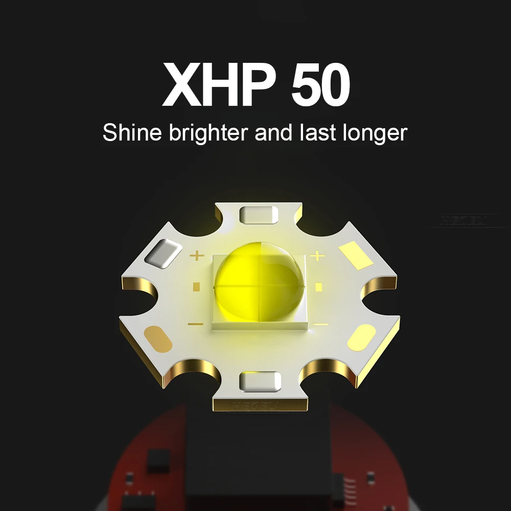 Super Bright USB High Power Rechargeable LED Flashlight XHP50 LED Zoom Torch Portable Lantern 4 Modes Home Outdoor Hand Lamp