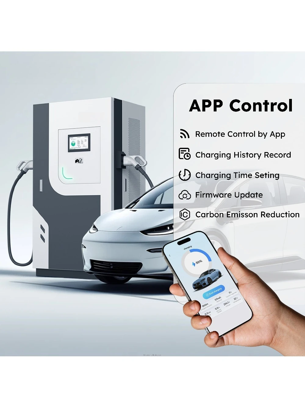 Commercial Fast EV Charger Station IP55 60kw-80kw DC CCS2 Interface 120kw 160kw Output 2gun New Floor-Mounted EV Charger