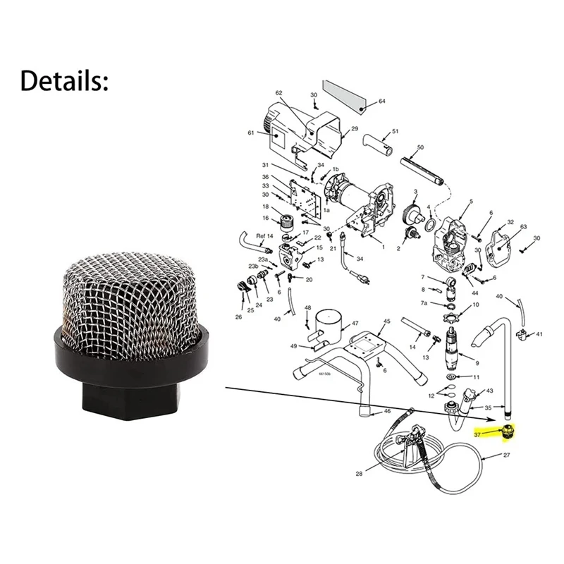 246385 246384 287032 Filter Set For 390 395 490 495 495 595 Sprayer 3 Kinds Of Straw Filter Spray Pump Inner Core Filter Durable