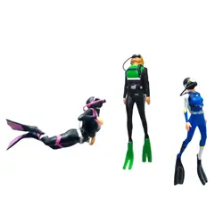 3 Pieces 1/64 Scale Miniature Model Figure Resin 1/64 Scale Diving Figurine for Sand Table Decoration Micro Landscape Building