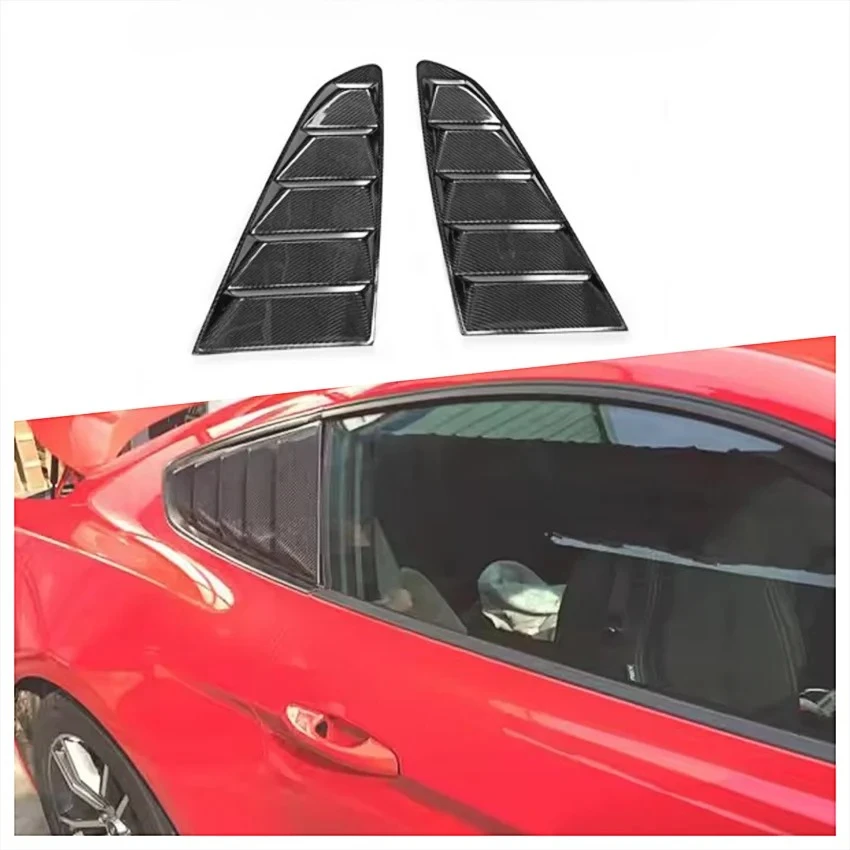 Car Rear Window Louvers For Ford Mustang 2015-2019 Trianglar Shutter Splitter Cover Trim Car Accessories Auto Aftermarket Parts