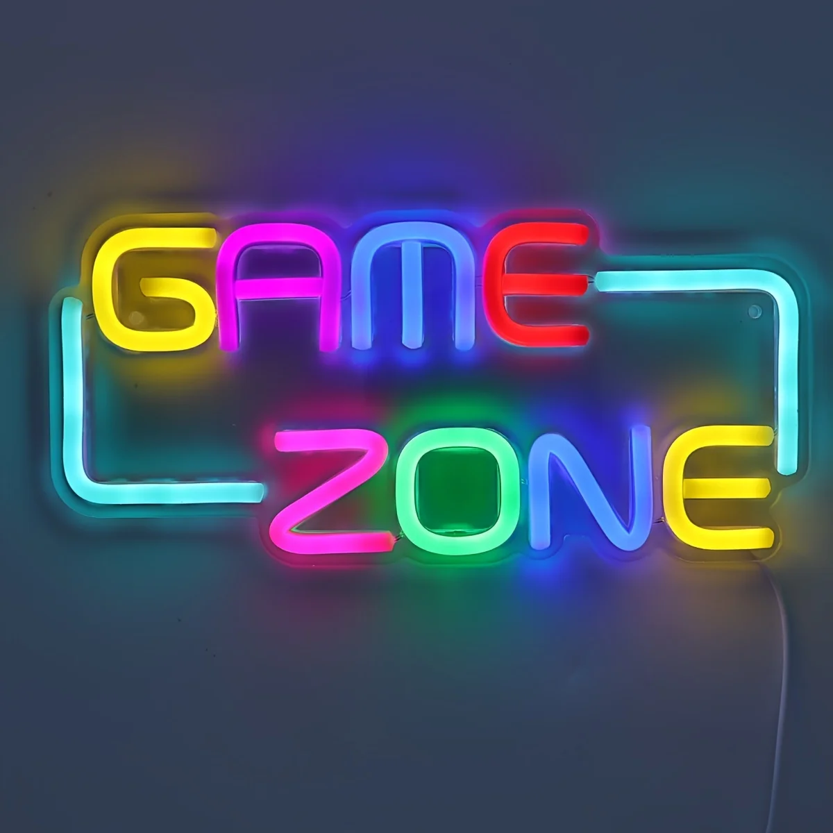 Game Zone LED Neon Sign - USB Powered, Wall Hanging, Single Color, Multipurpose Night Light for Gaming Room,Home,Party,Pub,Club