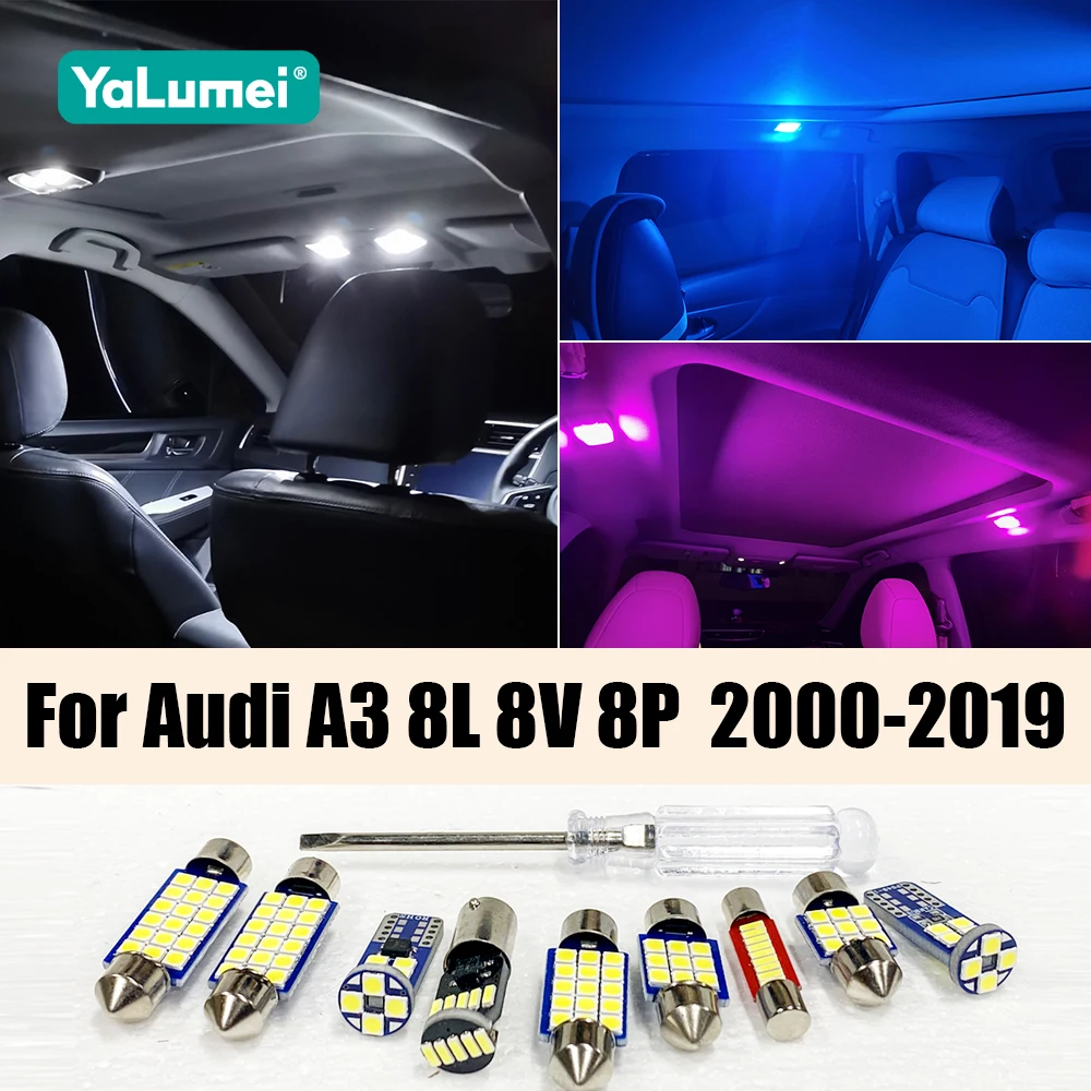 لأودي A3 8L 8V 8P S3 RS3 2000-2019 2003 2004 2005 2006 2008 2009 2014 2016 سيارة LED الداخلية مصباح على شكل قبة الجذع إكسسوارات مضيئة #1