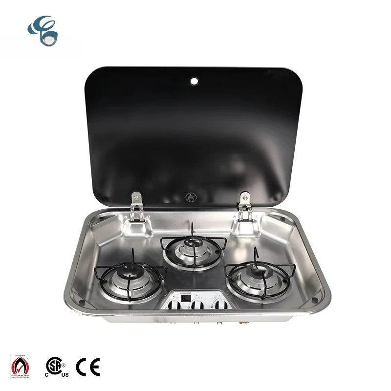 High Quality Three Burner Caravan Gas Stove  Manufacturer Portable Camp Gas Stove for Rv Camper Use