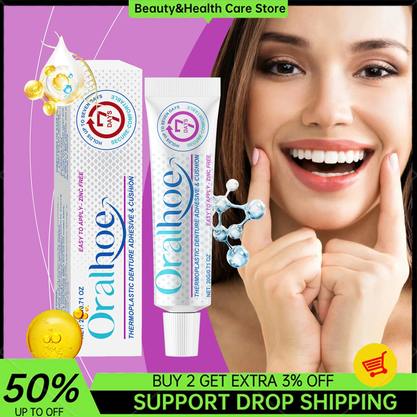 

New Comfort Thermoplastic Denture Adhesive Fixation Multifunctional Repairing Portable Comfortable Dentures Teeth Care Products