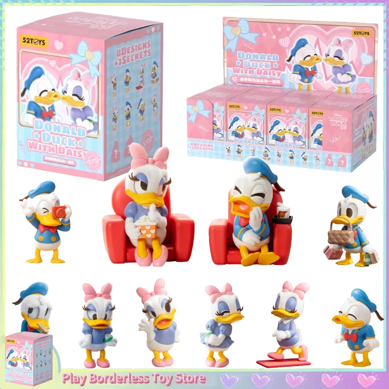 

Подлинная Дисней Дональд Дак с Дейзи, серия слепая коробка, мультяшная аниме-фигурка, настольный орнамент, коллекция, модная игрушка, подарок-сюрприз