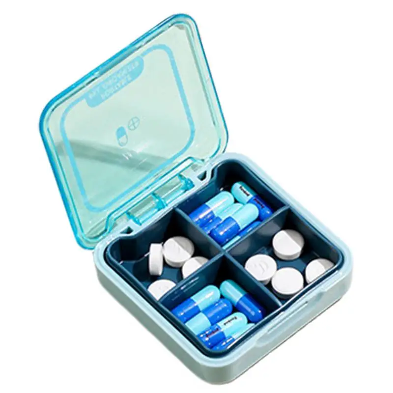 Travel Pill Box Portable Medicine Container Daily Pill Storage Case Small Sealing Medicine Organizer with Compartment