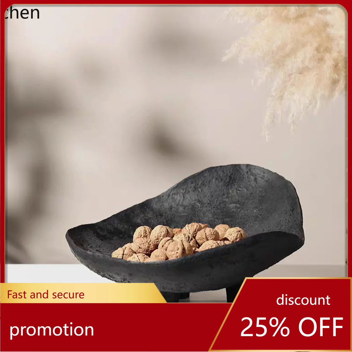 

HT Wabi-Sabi Fruit Plate Dried Fruit Tray Snack Display Model Room Living Room Coffee Table Dining Room Soft Decoration