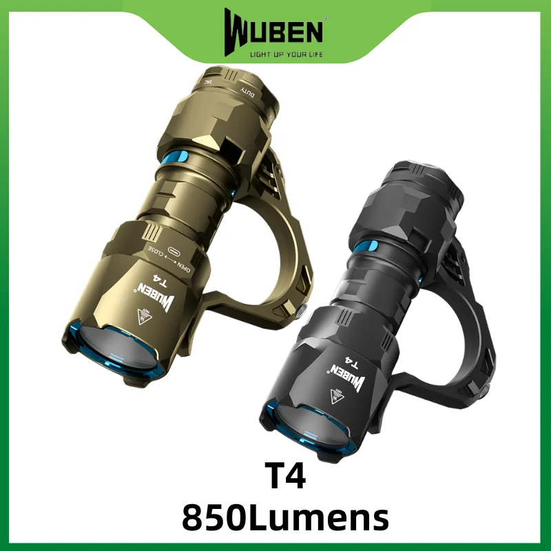 Wuben T4 Tactische Zaklamp Oplaadbaar Voor Edc, Kleine Zaklamp Krachtige 401M Lange Worp, Zaklamp