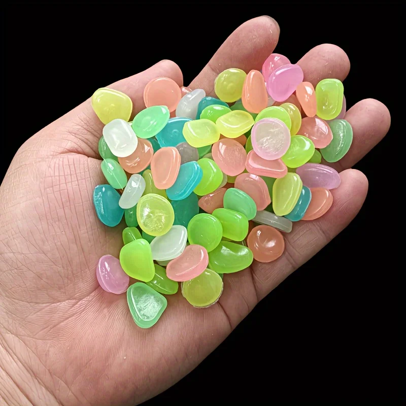 100 Pcs/bag, Luminous Stone, Landscape Flower Pot And Fish Tank Beautification Decorative Stone (0.31 * 0.39 Inches)