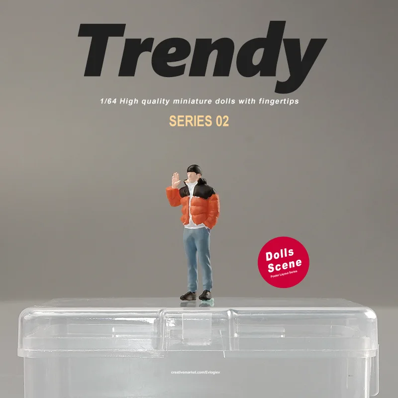 1:64 Anime doudoune hommes Mini poupée Figure modèle miniature photographie accessoires scène modèle bricolage table de sable aménagement paysager ornement