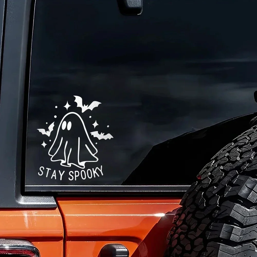 Reflective Car Sticker Waterproof Vinyl Decal Halloween Bat Ghost Pattern Decoration for Motorcycle Window Rear Winshield Bumper