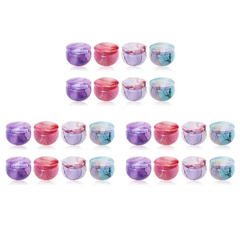 

Y42A-24Pcs Candle Tins For Candle Making Kit Empty Metal Candle Tin With Lids Storage Tins Reusable