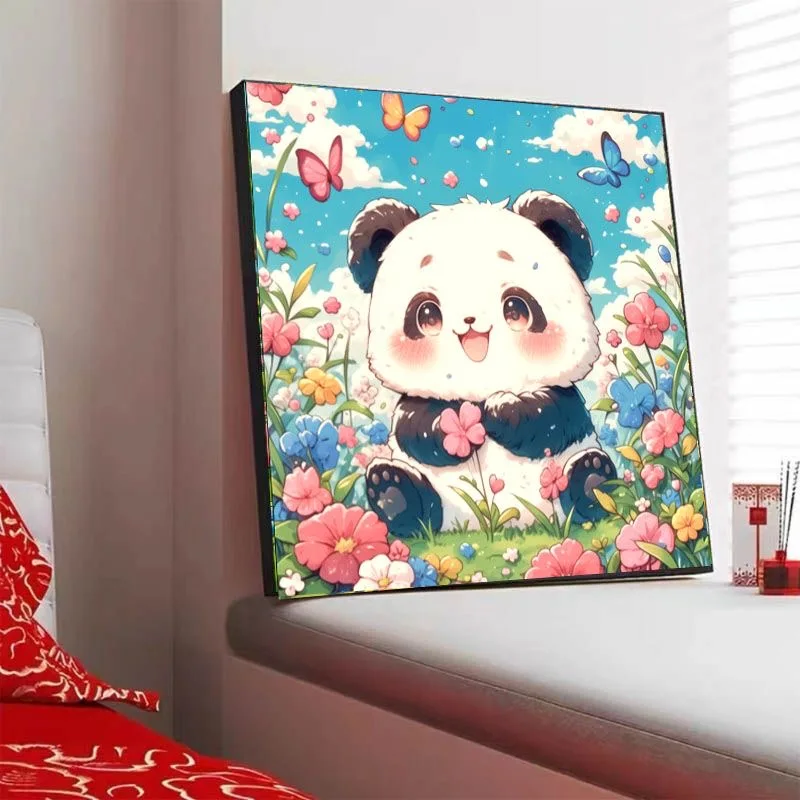 11CT Cute Panda Needlework,Printed Cross stitch,Sets For Embroidery kit Full Cross-Stitching 50X50cm