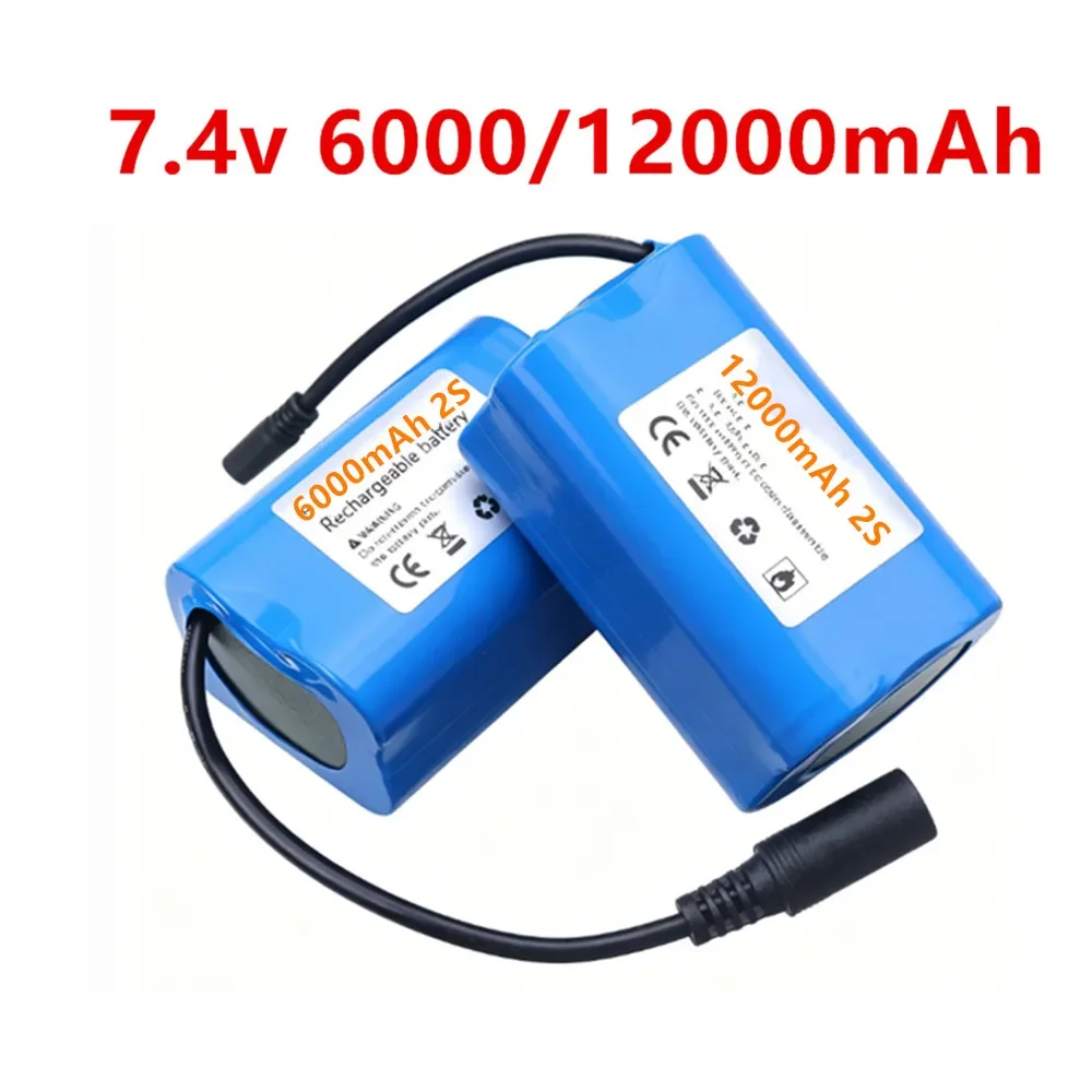 7.4V 6000mAh 12000Mah RC Boats Battery For T188 T888 2011-5 V007 C18 H18 Remote Control Fishing Bait Boat Ship Parts Accessories
