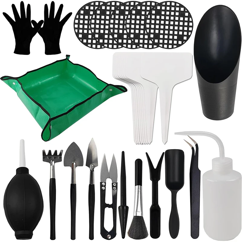 30PCS Garden Hand Transplanting Succulent Tools Set Thickened Repotting Mat Miniature Planting Indoor Fairy Care Potting Cactus