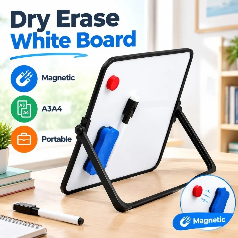 Erasable Whiteboard Magnetic Erase White Board A3 A4 Reusable Erasable Whiteboard With Stand Portable Chalk Board Kids
