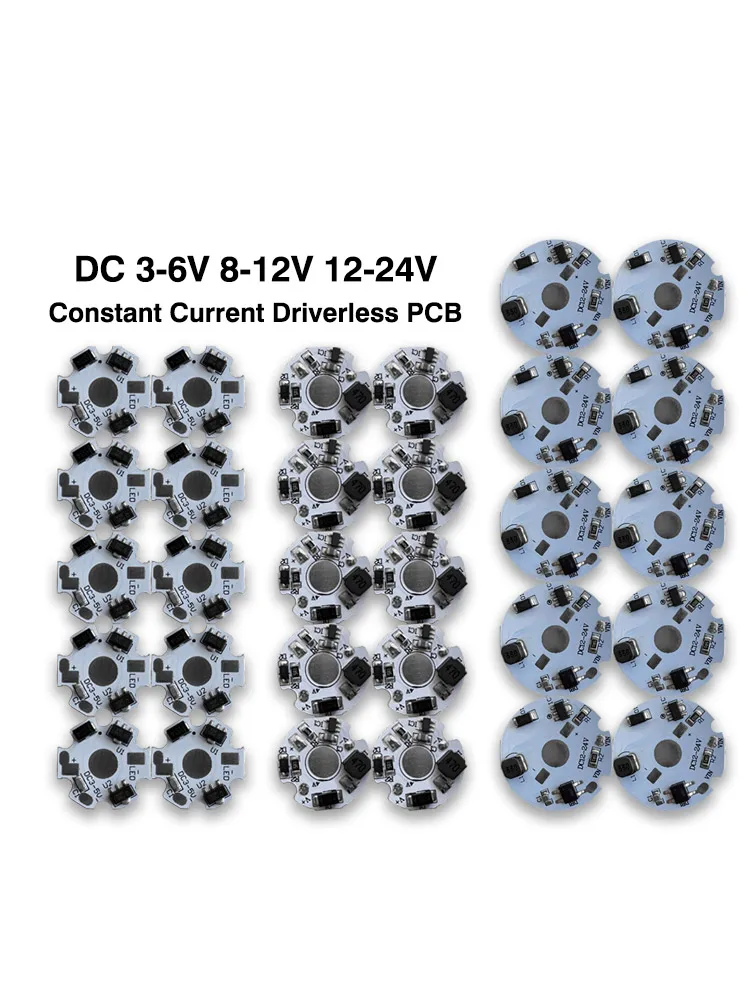 Carte PCB en aluminium sans pilote, DC 3V 3.7V 5V 12V 24V courant Constant, plaque de pilote LED, alimentation électrique pour perles lumineuses 1W 3W 5W