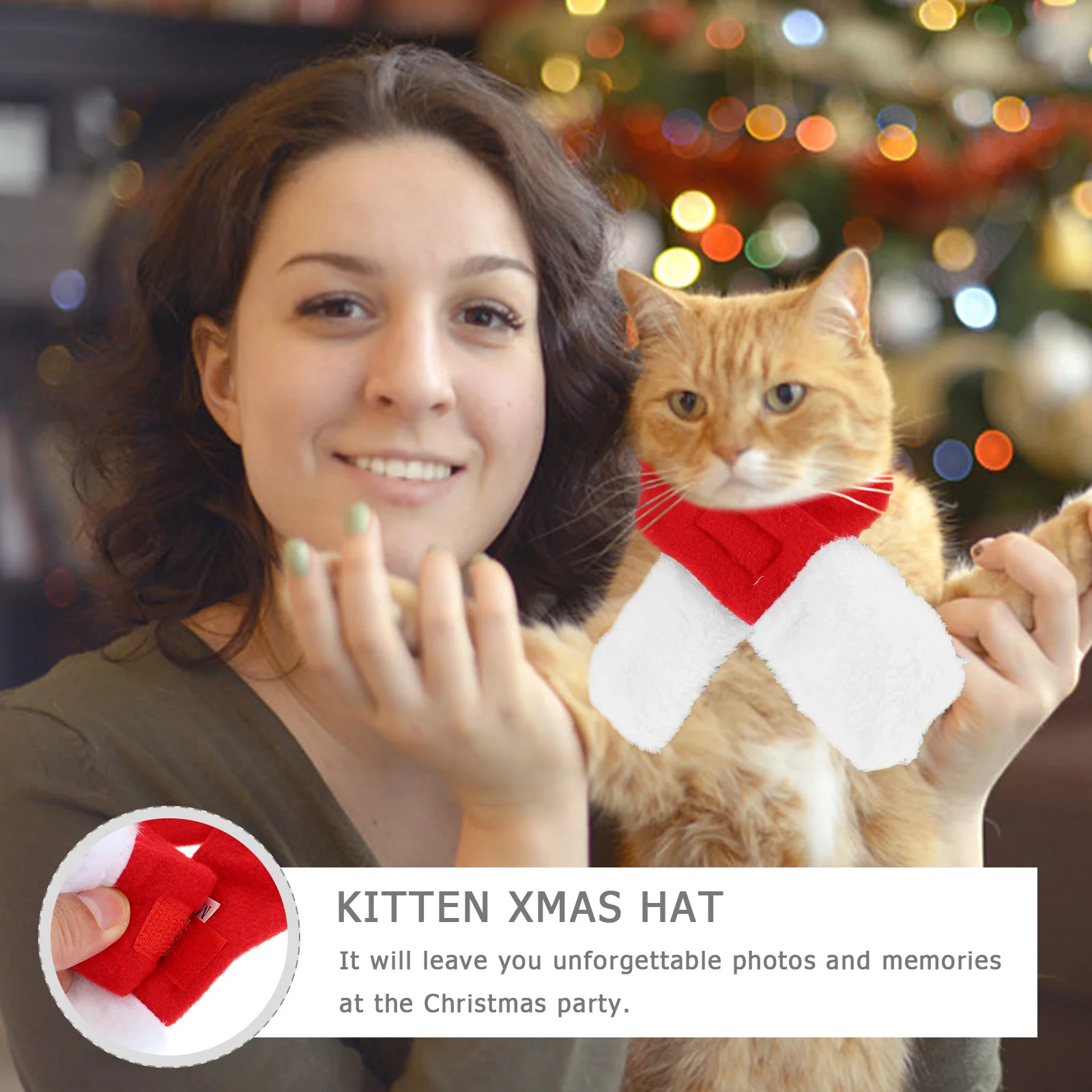 1Set Pet Christmas Hat Puppy Scarf and Headdress Cute Winter Dress Up Accessory for Small Animal Holiday Fun Pet Christmas Hat