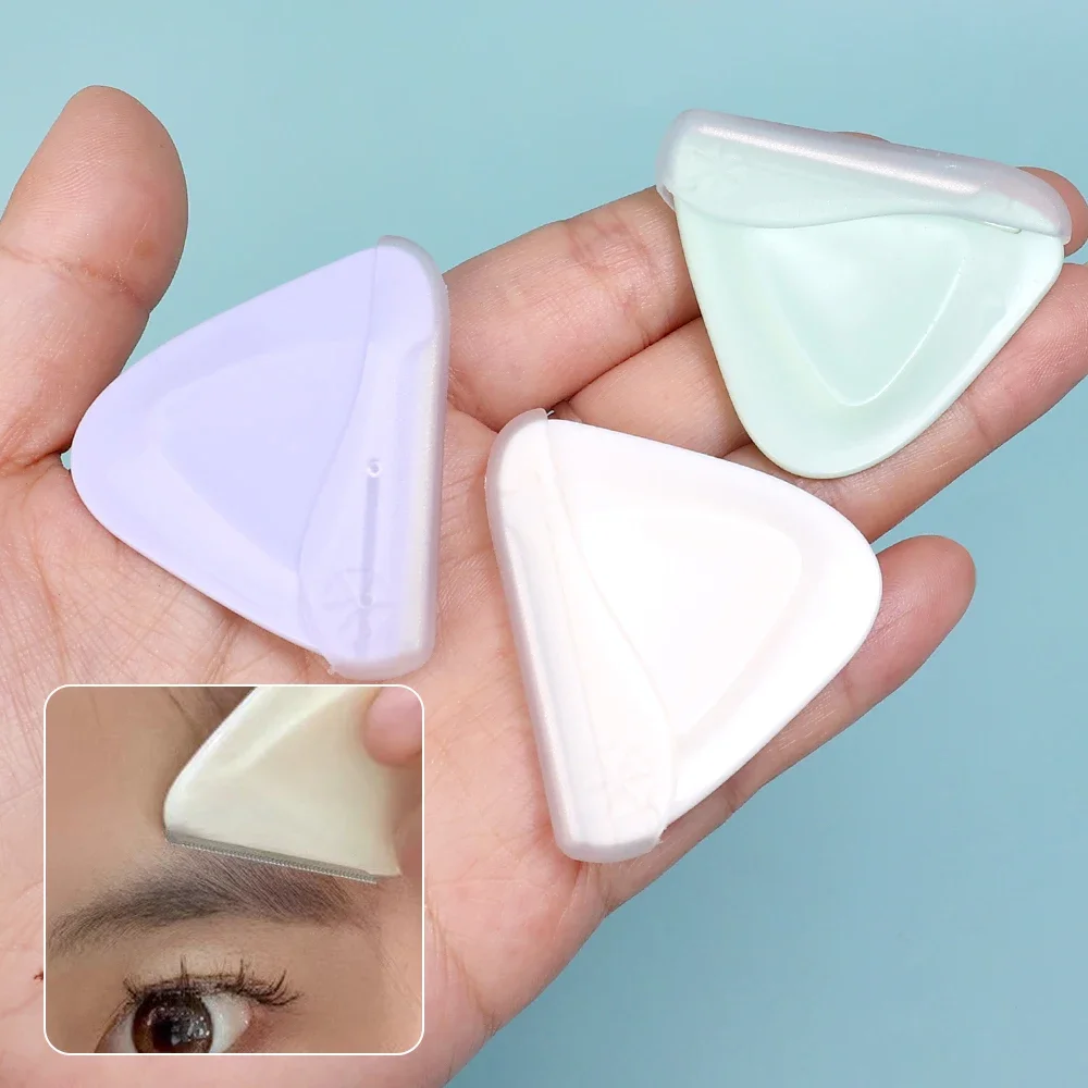 Cremiger Macaron-Farben-Augenbrauenschneider, dreieckig, tragbar, sicher, Augenbrauenschaber, spezieller Augenbrauenschneider, Augenbrauenklinge, Beauty-Tool
