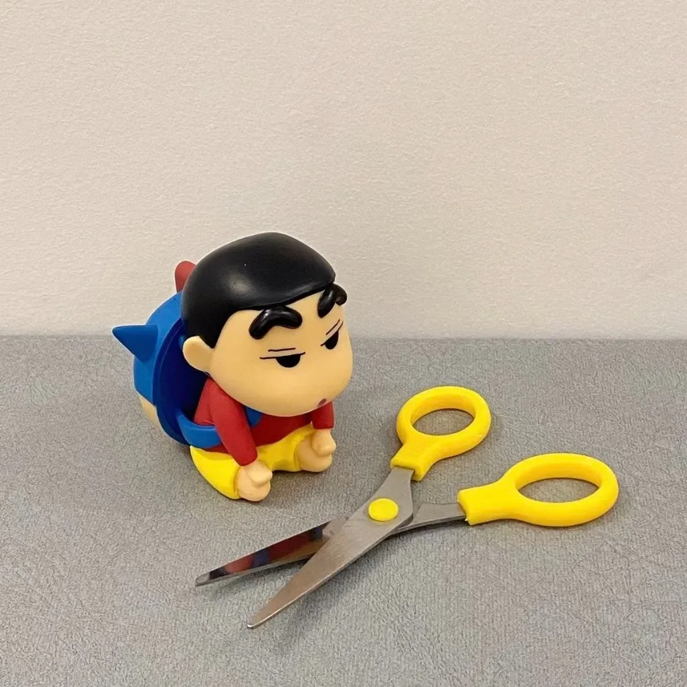 تلوين شين تشان مقص تخزين لطيف الكرتون الأصالة النمذجة تخزين حلية سطح المكتب زخرفة مع مقص أفضل هدية